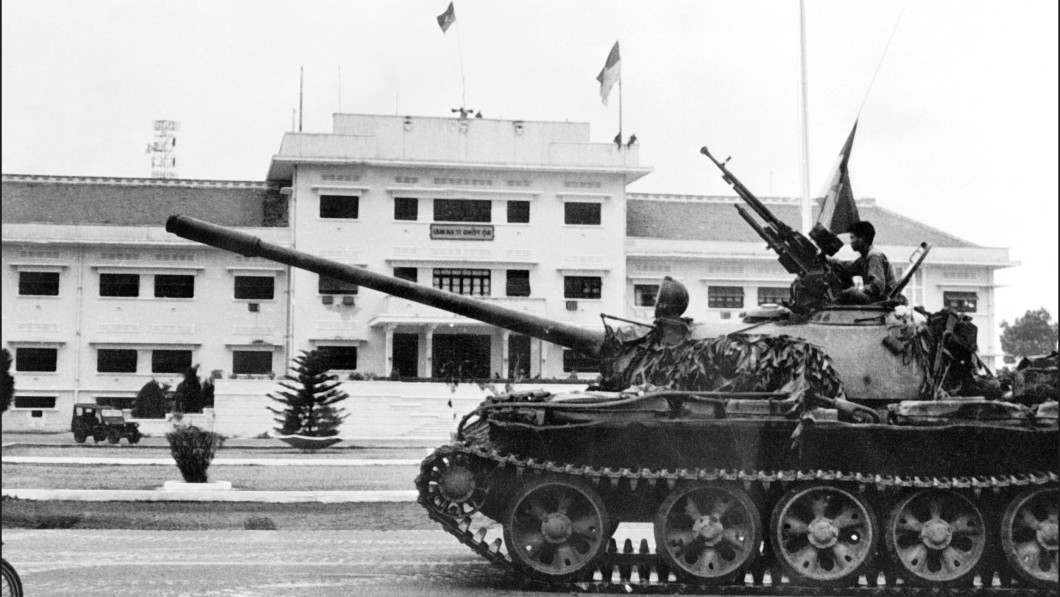 TAKEN CONTROL: North Vietnamese forces took control of Saigon on the day the Americans had to evacuate the city in April 1975.