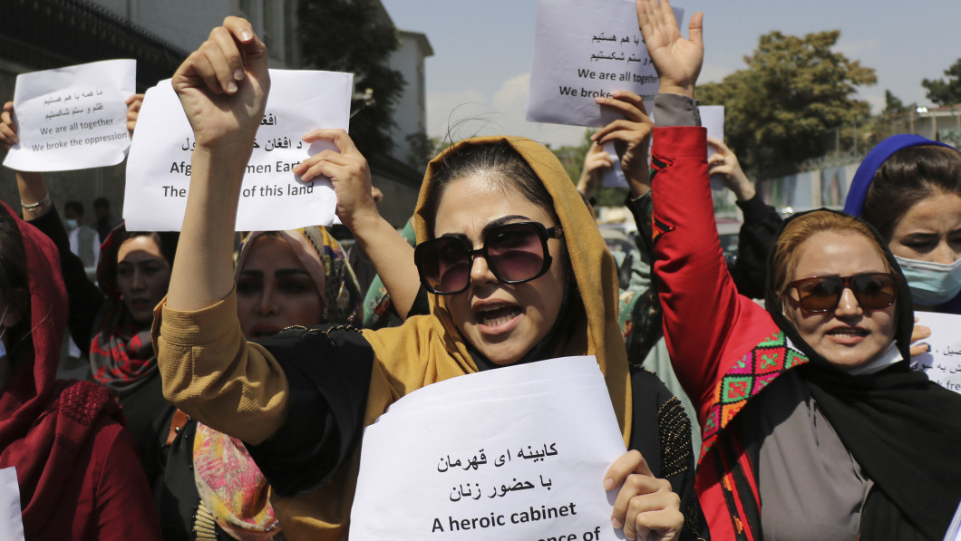 Demonstrators demanded women's influence in the government, but the Taliban soon ousted her.