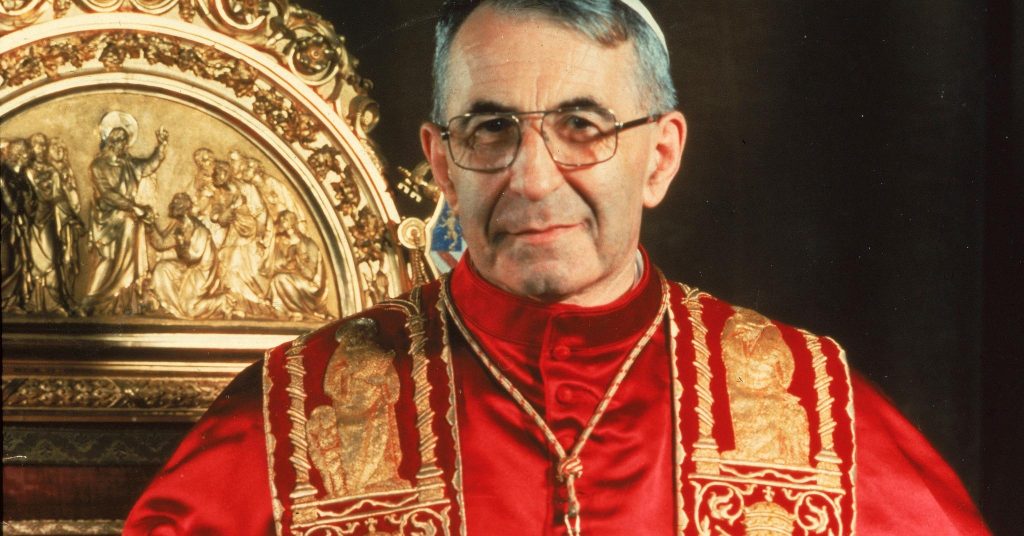 He died 33 days after becoming pope.  The author now believes that he has discovered the truth about death.