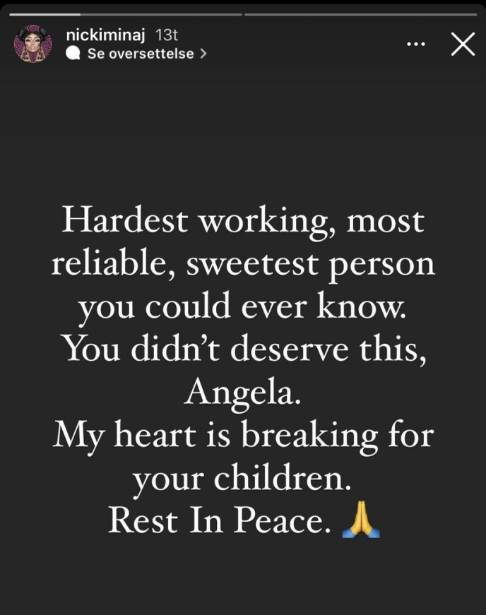 Rest in Peace: Nicki Minaj on Instagram.  Photo: screenshot from Instagram / @nickiminaj