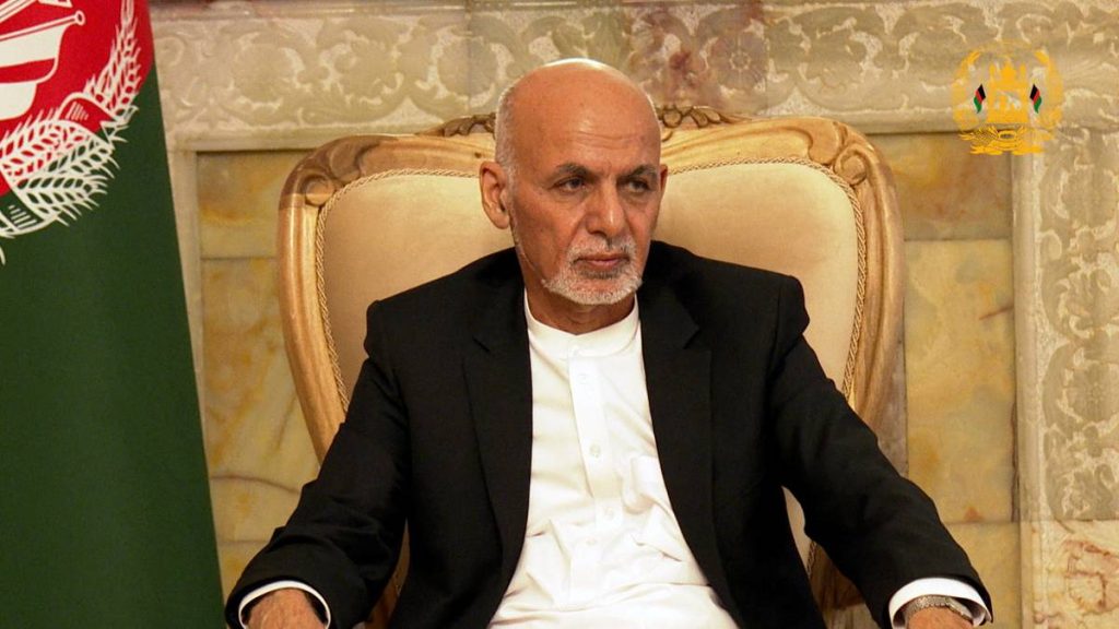 Afghanistan's President Ashraf Ghani addresses the nation in a message in Kabul