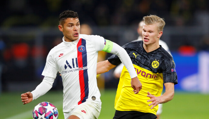 Devastated: When Borussia Dortmund met Paris Saint-Germain in the quarter-finals of the Champions League in 2020, the Norwegian was devastated.  Here in a duel with Thiago Silva.  Photo: Wolfgang Rattay / Reuters / NTB.