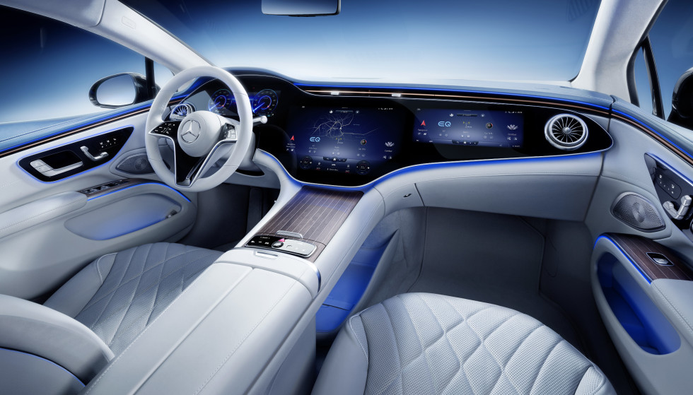 HYPERSCREEN: Several screens behind a common interface give the impression of a huge screen.  Photo: Daimler