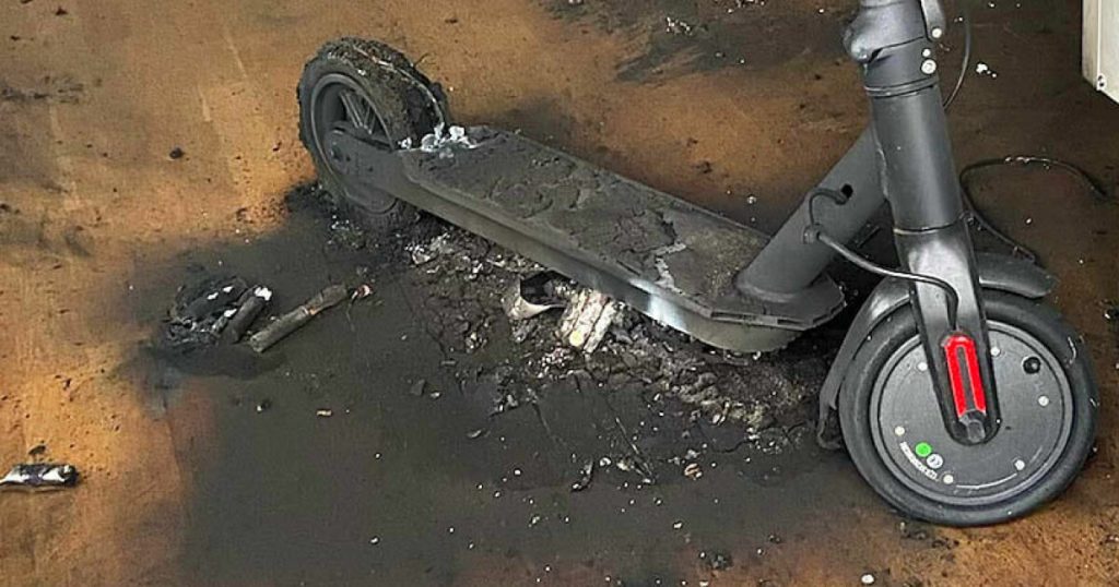 This is what the scooter looked like after charging