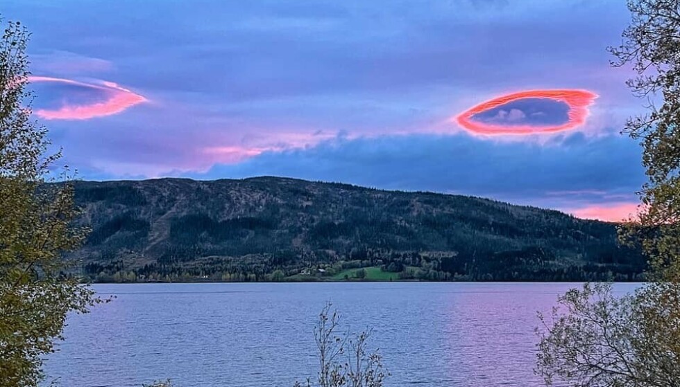 CLOUD PHENOMENA: A meteorologist thinks the red rings in the sky might be called lens clouds.  Photo: My Lis Bovik