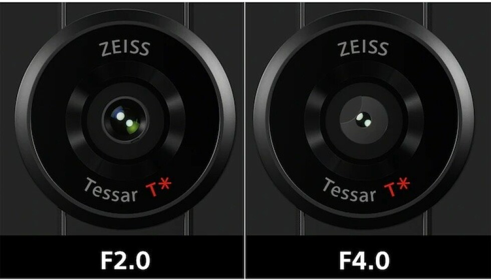 Variable: On the main camera, you can change the aperture - f / 2.0 or f / 4.0.  Photo: Sony