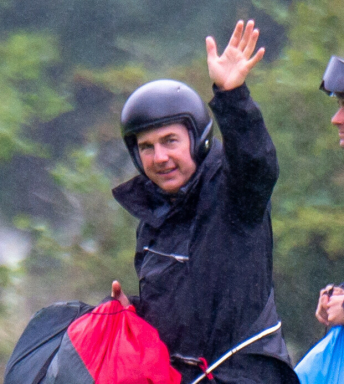 At work: Tom Cruise appeared in the photo while filming a movie 