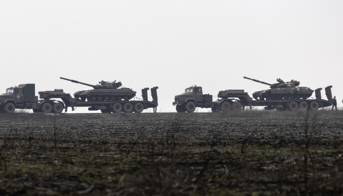 Military: Just before Christmas, Ukrainian tanks were moved through the Luhansk region of the country.  Photo: Andriy Dubchak / AP / NTB