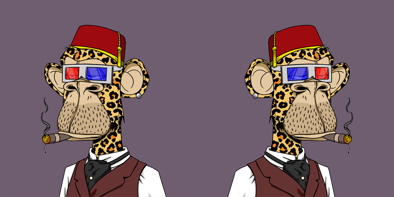 PAYC and BAYC version of the monkey avatar, respectively