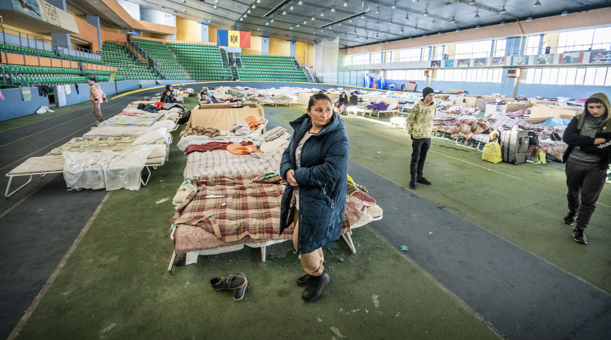20220317 CHISNIAU This center in Chesnia, the capital of Moldova, is intended for refugees from Ukraine of non-Ukrainian origin.  There are mostly rooms here.  Zhanna Mirzojieva is a refugee from Odessa Oblast.  Pictures from the reception.  Photo: Hans Arne Vedlog / Dagbladet