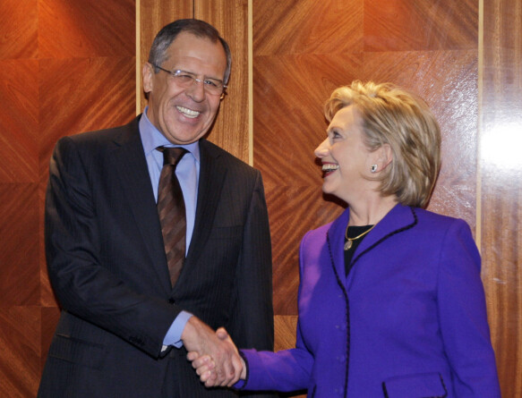 With a smile: The tone is said to have been good when Lavrov met Hillary Clinton in 2010 regarding the conversation about Yemen.  Photo: Pool / Reuters