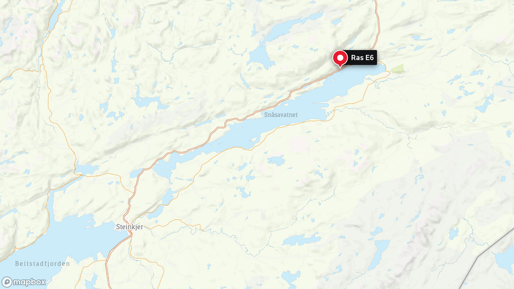 E6 major landslide in Trøndelag prevented by Snåsavatnet - NRK Trøndelag in Snåsa Municipality