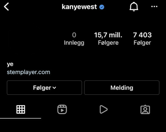 Deleted: All Kanye West photos have been deleted by the photo sharing app.  Photo: Instagram / Kanye West