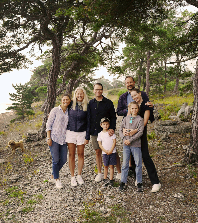 Strong Bonds: The Swedish Crown Prince's family and the Norwegian Crown Prince's family have close ties, and it's no wonder Estelle looks up to fellow eight-year-old Princess Ingrid when it comes to style.  Photo: Johan Hellstrom, Royal.  Court states