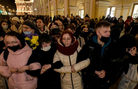 Young people: Young people in particular are taking to the streets of Russia to protest the war in Ukraine.  Photo: Olga Maltseva/AFP