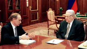 Putin and Gelstein: Vladimir Putin, with current Russian President Boris Yeltsin, a year before Putin took office.  Photo: ITAR-TASS