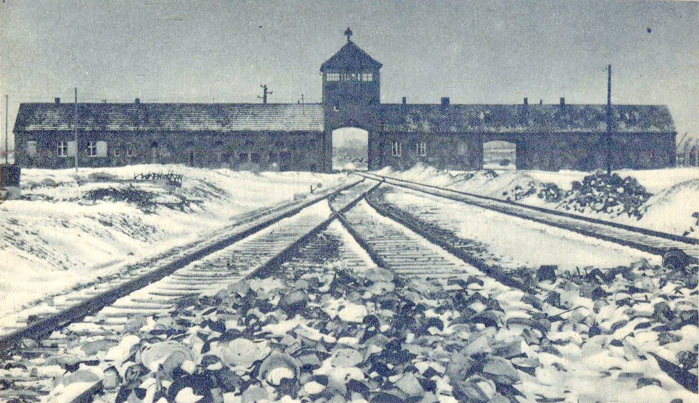 The main entrance to the largest Nazi extermination camp Auschwitz II (Birkenau).  Milos Karoli and the other prisoners were taken by train to the main gate.  Of the 66 Norwegian chamberlains that came here, only four survived.