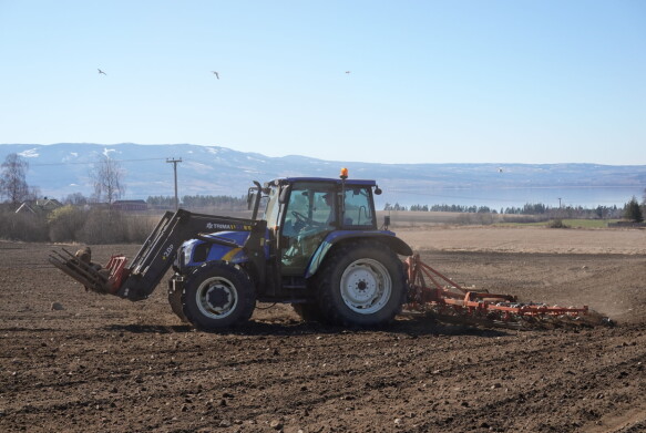 Jobs: Farmer Christopher works in the field under perfect conditions.  Photo: Olav D.  Hostat Volt / TV2.