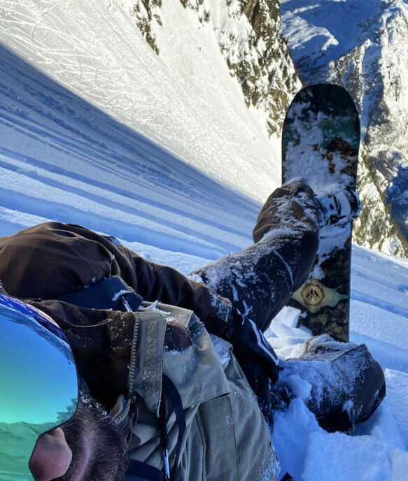 Driving alone: ​​Tim Blackie has been snowboarding for 17 years, but has promised himself he'll never ride alone again.  From now on, he will only be standing on planks with others.  Photo: private