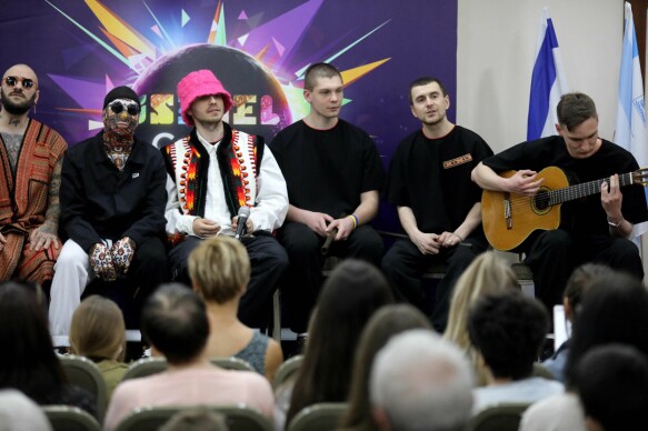 Favorite: The Ukrainian Kalush Orchestra is a favorite during this year's Eurovision.  Photo: Jill Cohen-Magen/AFP