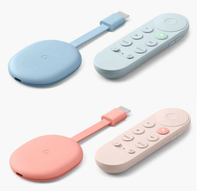 Besides white, Chromecast with Google TV is also available in these two colors - Cloud and Sunrise.  Photo: Pål Joakim Pollen