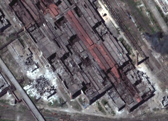AZOVSTAL: Satellite image from May 12 showing the destruction of Azovstal.  Photo: Maxar Technologies