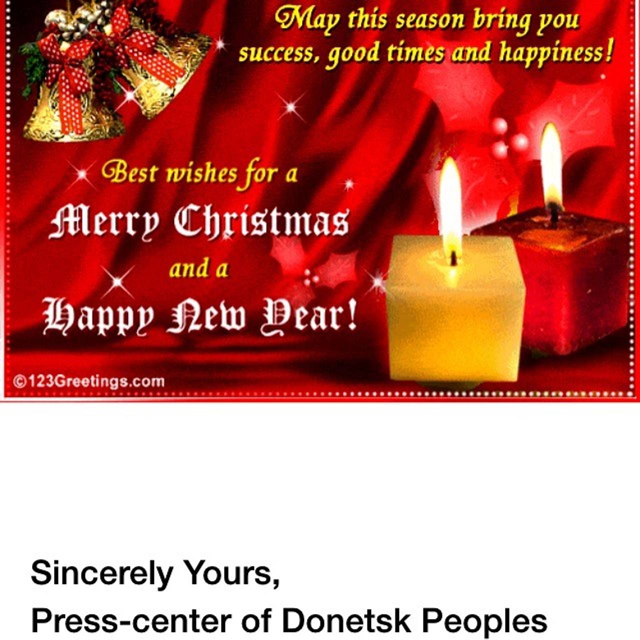 Christmas greetings from pro-Russian separatists