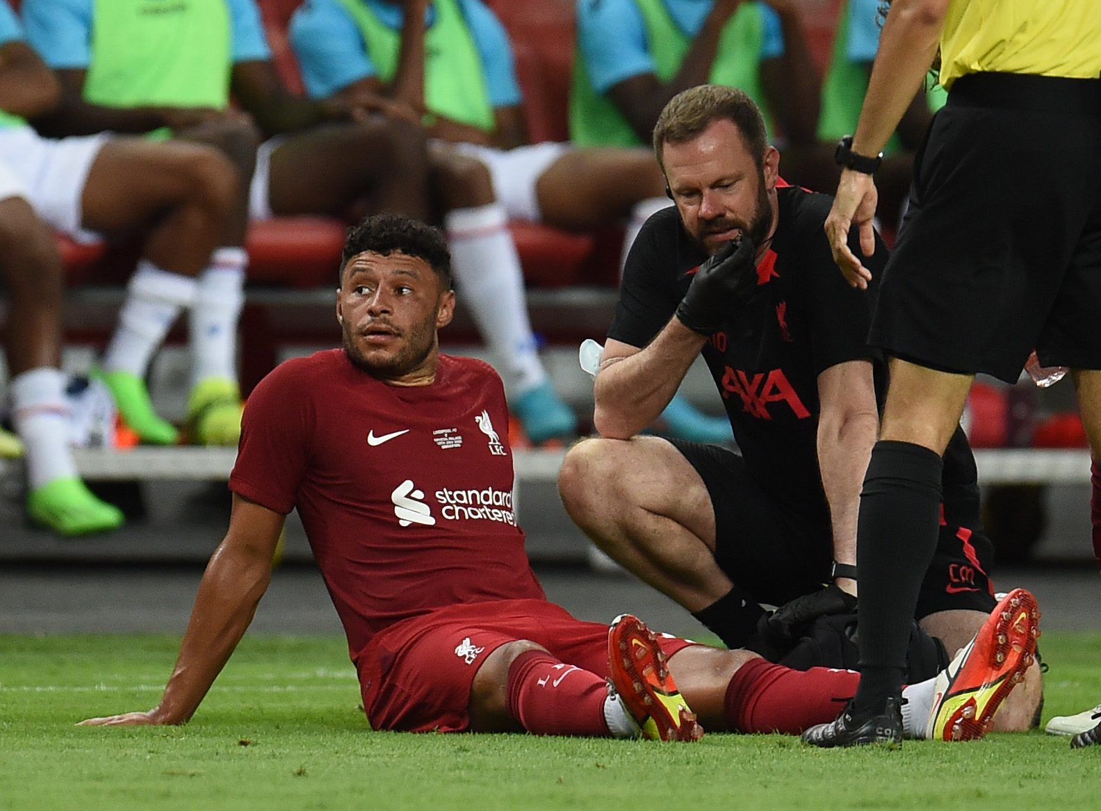 Unavailable: Alex Oxlade-Chamberlain is one of several players to have been injured this summer.  Others on the list include Kelleher, Ramsay and Guetta.