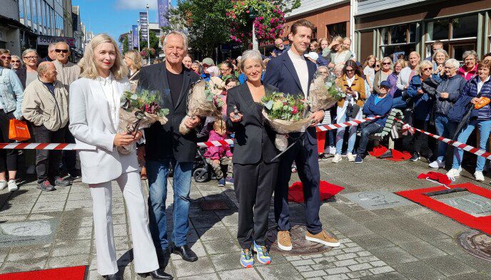 WALK OF FAME: Four stars have earned their stone on the Haugesund Walk of Fame.  Photo: Bjørn Sveen / Dagbladet