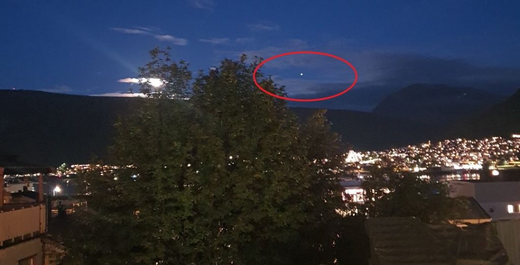 A mysterious flash of light observed in the sky: - Imagine a powerful lamp in a dark room