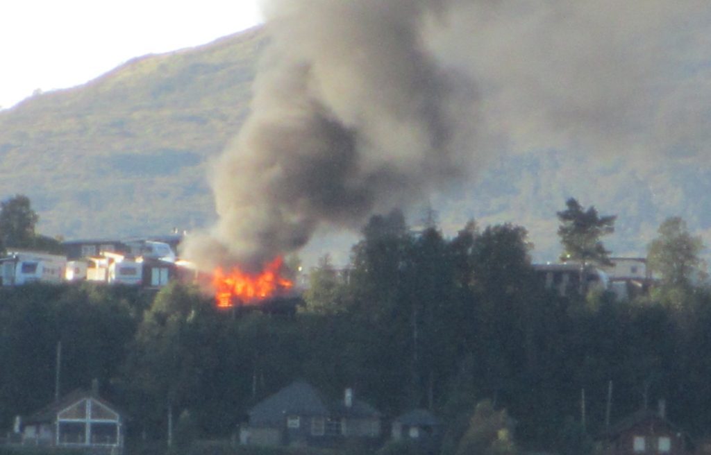 News, Quamskogen |  Several caravans fire at Quamskogan
