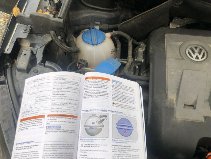 Check out the book: In the car's instruction booklet you'll find good coolant advice and information about the type of antifreeze your engine should have.  Photo: Ron Korsfull