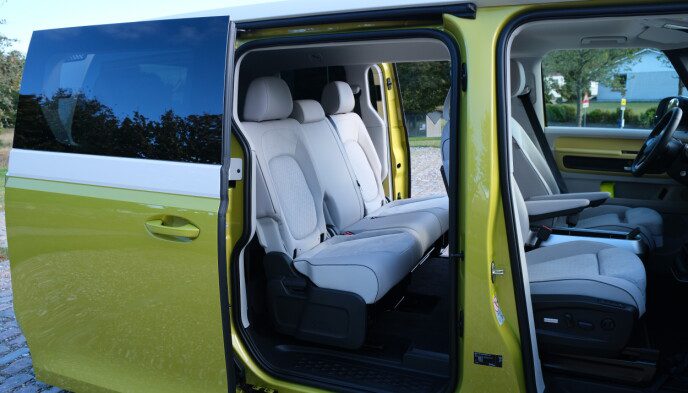 Large sliding doors: Two large electric sliding doors make access to the spacious rear seats a breeze.  The kids sit high up here and have a great view.  Photo: Ron Korsfull