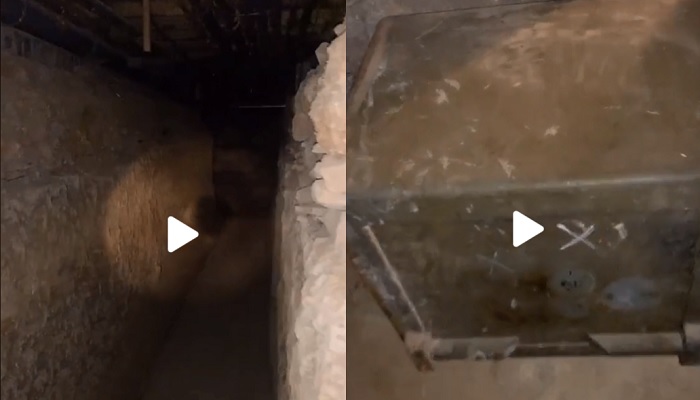 A series of tunnels, secret rooms and a safe were found under the house
