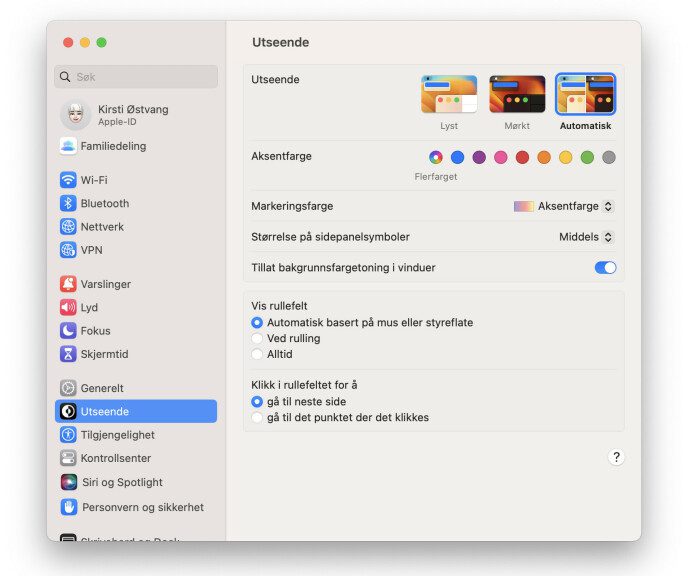 New Settings: Apple has completely changed the system settings in macOS Ventura.  Screenshot: Kirsti Østvang