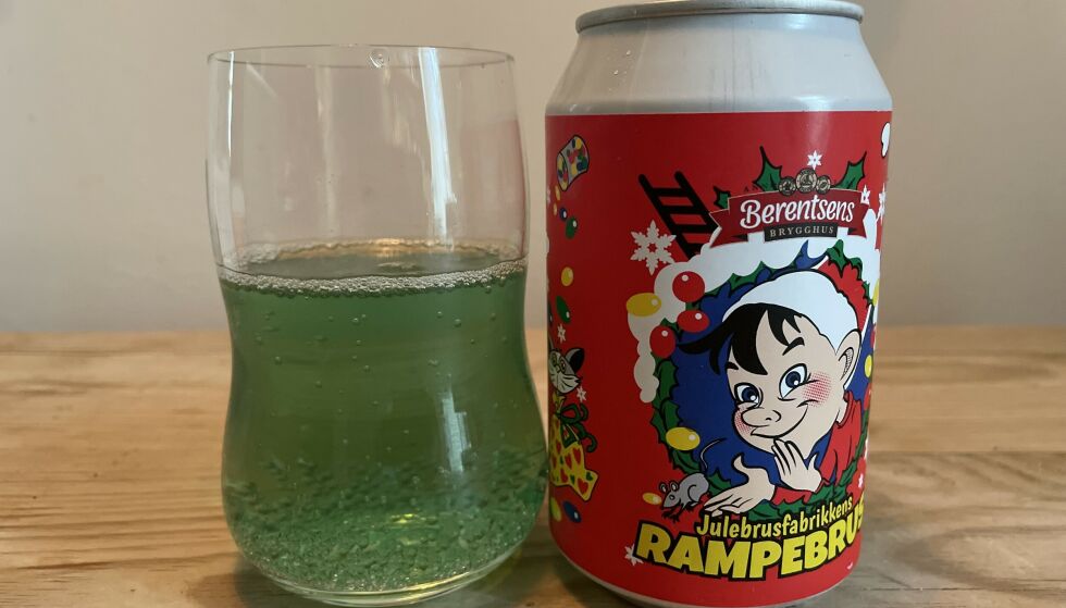What all days?  The new Christmas soda from the Berentsen brewery is green.  Photo: Elisabeth Dalesig