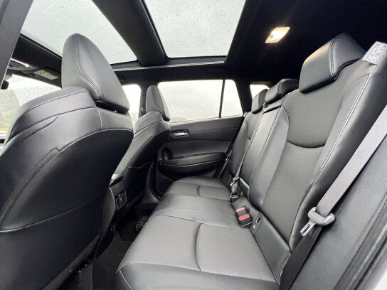 Good place: even adults will sit comfortably here.  Nice and good headroom with a separate glass roof over the rear seats.