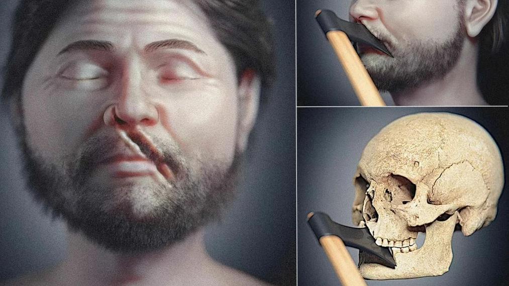 Ax in the Face: See a recreated warrior's face from 1361