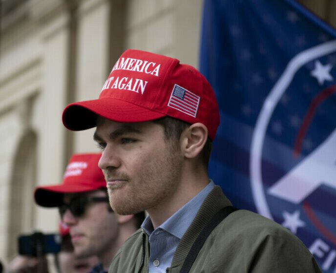 Controversial: Far-right Nick Fuentes dined with former US President Donald Trump in Mar-a-Lago.  Photo: Nicole Hester/Ann Arbor News via Associated Press, file